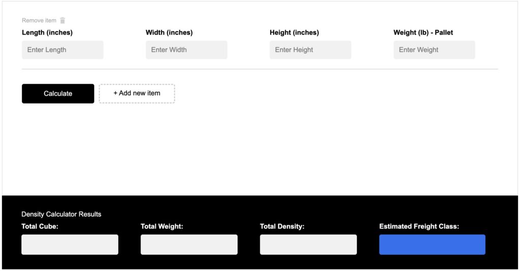 Uber Freight Density Calculator Image